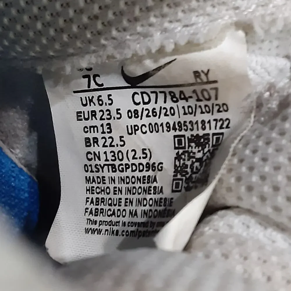 Nike Court Borough Mid 2 High Top Sneakers Boys 7 Blue White Running Shoes
